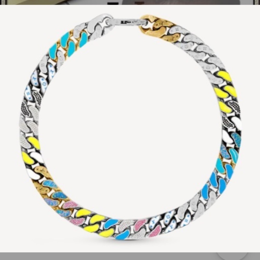 Louis Vuitton multicolor Cuban link chain Choker 2020-21
